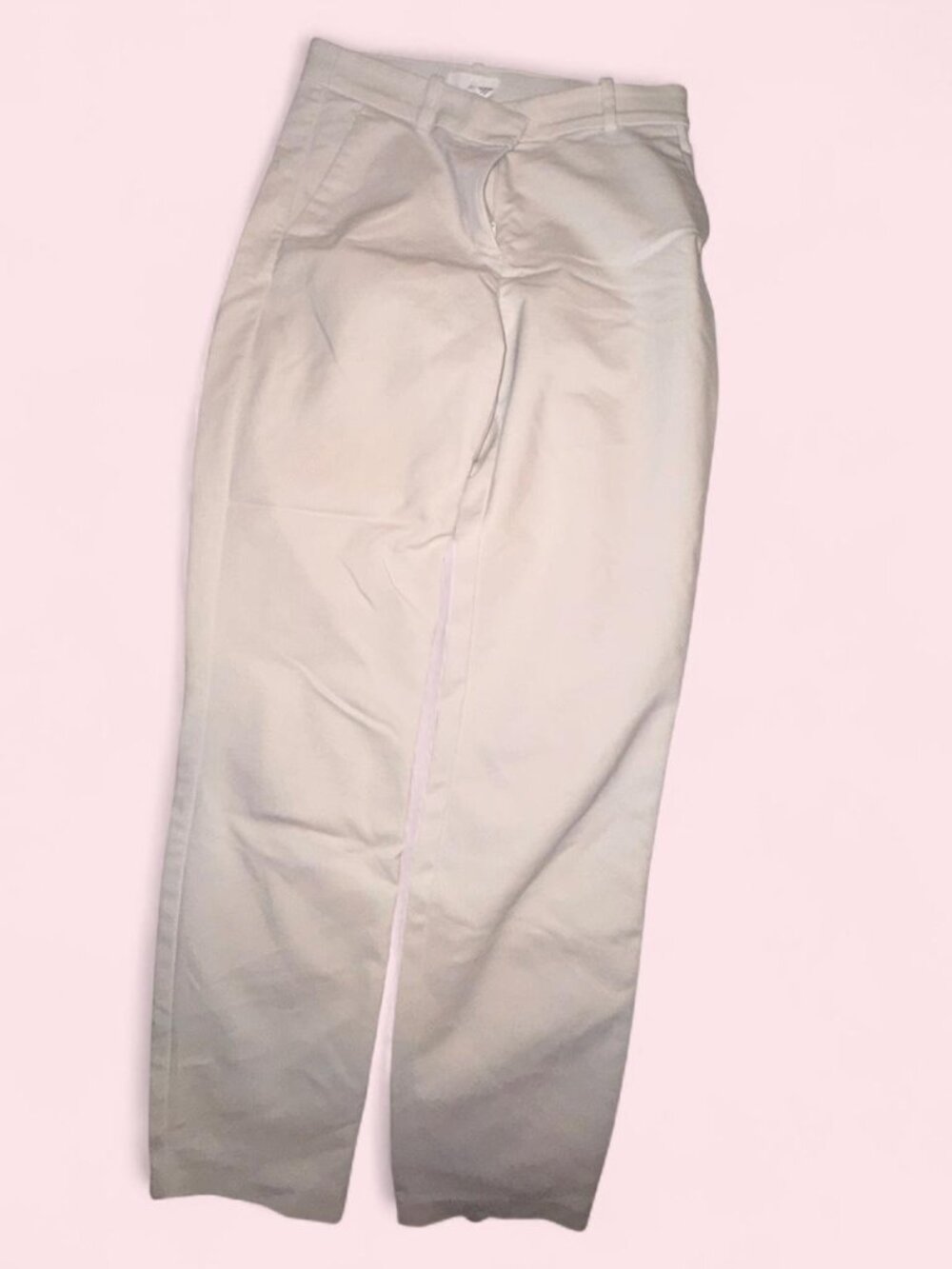Cream H&M trousers with zipper detail